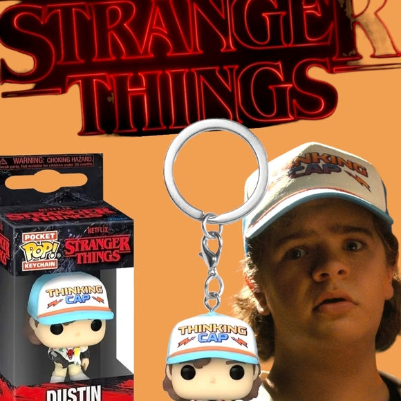NWT!! Funko Pop Keychain New Dustin From Hit Series Stranger Things!! - Picture 2 of 11